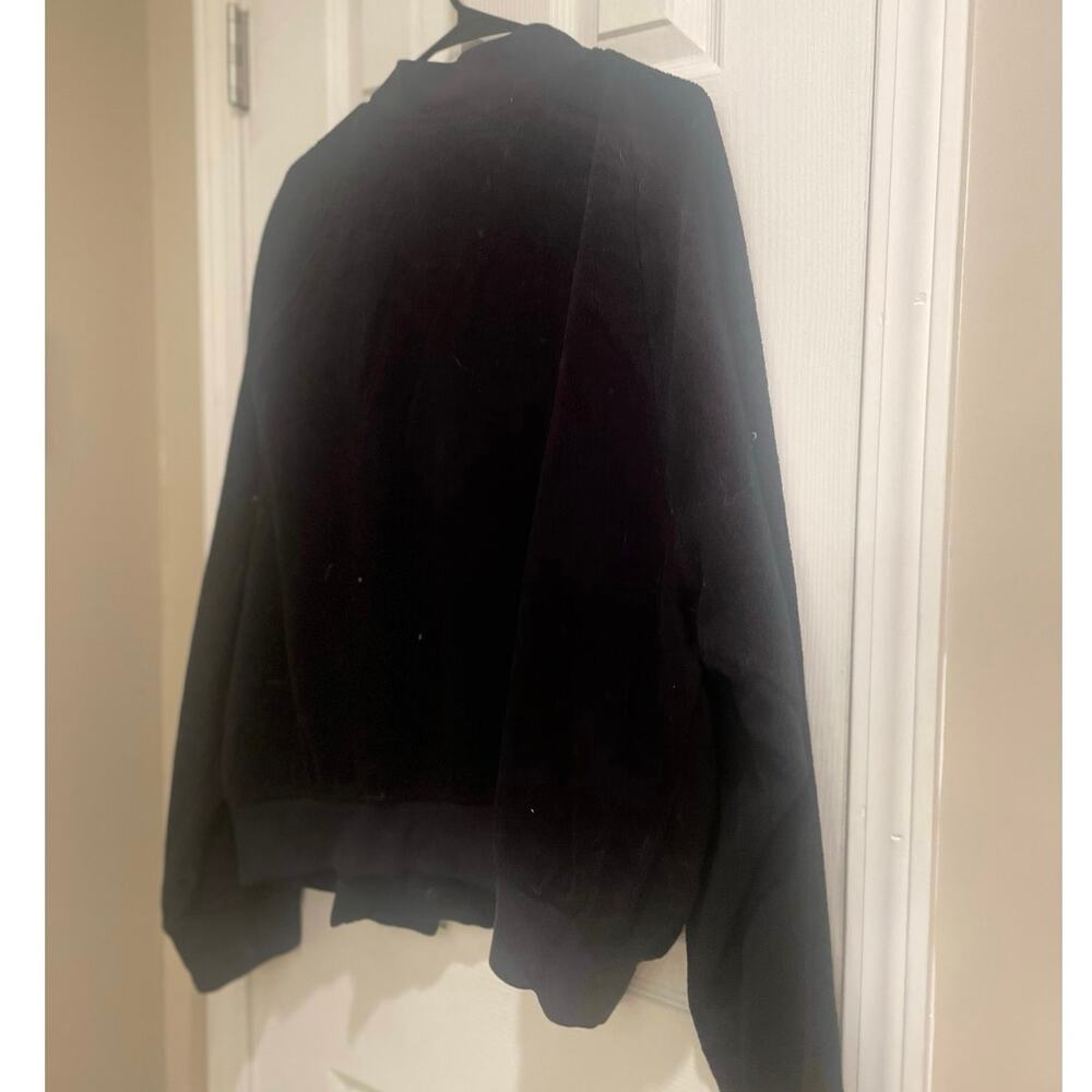 90s Ralph Lauren Mens Faded Blank Fleece Full Button Bomber Jacket, A63